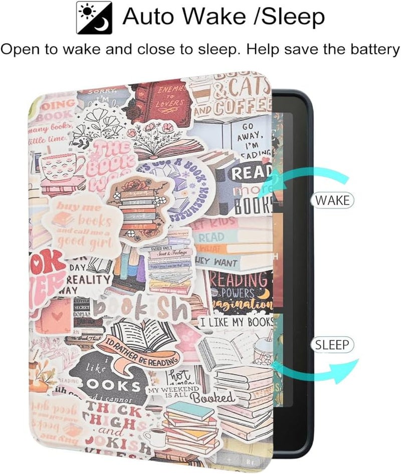 Tpacc Case for All-New Kindle Paperwhite 12th Gen, 2024 and Kindle Colorsoft Signature Edition, Bookish Book Lovers Lightweight PU Leather Cover with Auto Sleep Wake Hand Strap - Image 4